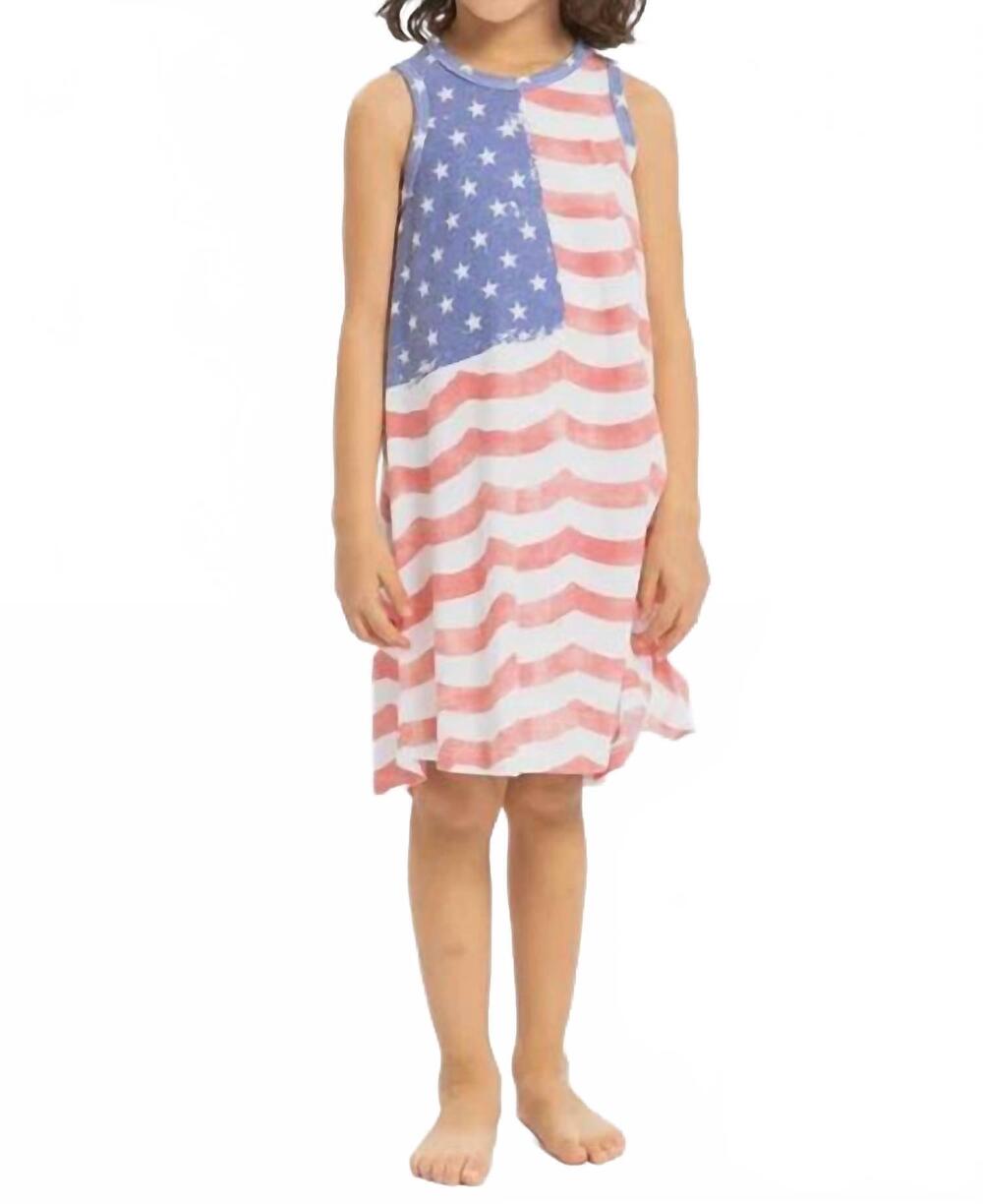 NEW SOL ANGELES american flag dress in striped